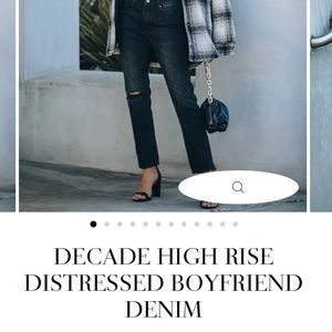 Decade High-rise Distressed Boyfriend Denim
